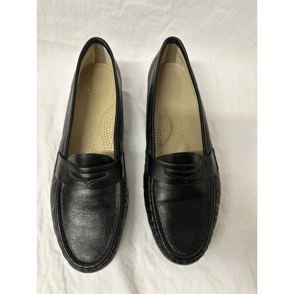 SAS Tripad Comfort Shoes Womens 10.5 Black Leather Penny Loafers Mocs